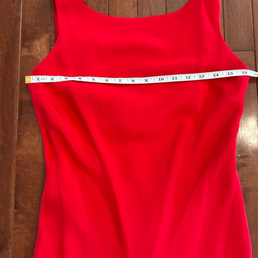 Silk Red Sleeveless Back Drape Dress Size 4 by Flores & Flores - Picture 10 of 12